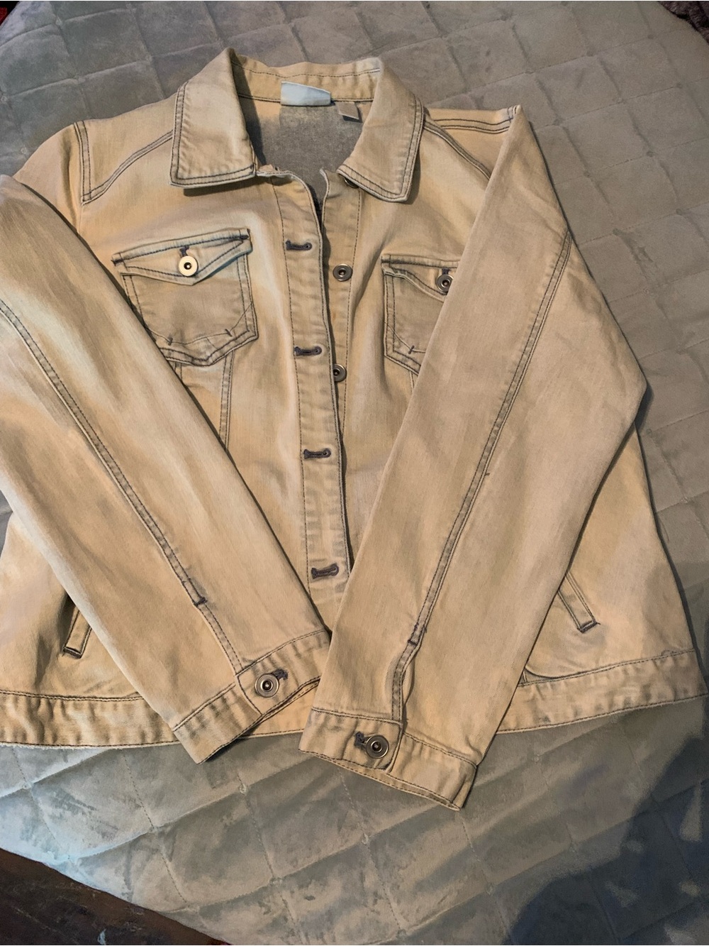 CHicos jean jacket Women's Tan Denim Jacket - Classic Button Front